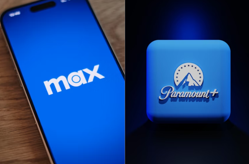Max vs Paramount+ comparison showing both streaming service logos side by side.