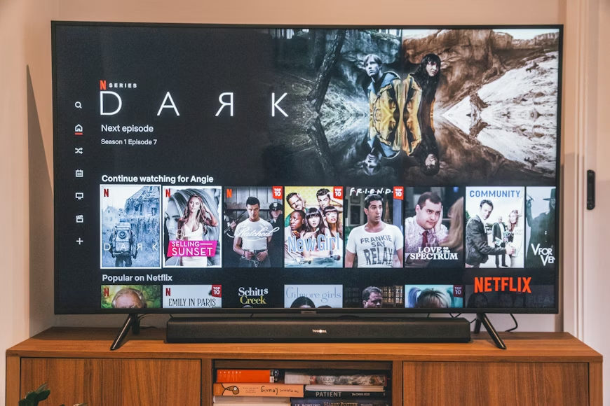 TV showing original series options on a streaming platform.